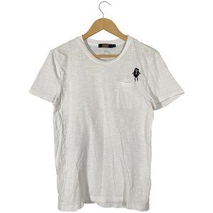 Evisu embroidered graphic print logo tshirt white